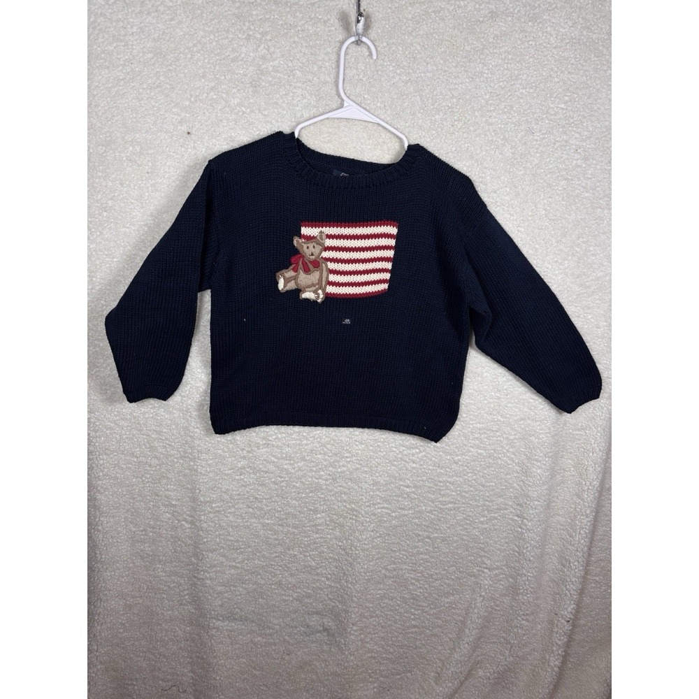 Lili‎ Gaufrette 10 ans/years Blue sweater  With Bear On It